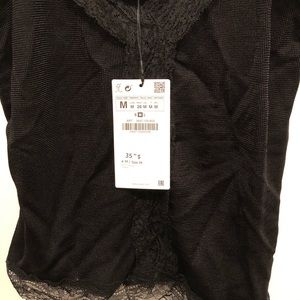 Zara Tops - NWT 2 for $12 Black camisole with lace Zara Tops - NWT 2 for $12 Black camisole with lace